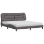 Bed with gray synthetic leather mattress 180x200 cm by vidaXL, Beds and slatted bases - Ref: Foro24-3208741, Price: 469,99 €,...