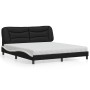 Bed with black and white synthetic leather mattress 180x200 cm by vidaXL, Beds and slatted bases - Ref: Foro24-3208743, Price...