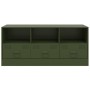 Mueble de TV de acero verde oliva 99x39x44 cm de vidaXL, Muebles TV - Ref: Foro24-841737, Precio: 128,99 €, Descuento: %