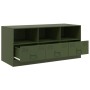 Mueble de TV de acero verde oliva 99x39x44 cm de vidaXL, Muebles TV - Ref: Foro24-841737, Precio: 128,99 €, Descuento: %