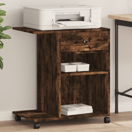 Printer stand with wheels smoked oak 60x40x68.5 cm by vidaXL, Printer supports - Ref: Foro24-840643, Price: 62,61 €, Discount: %