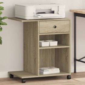 Printer stand with Sonoma oak wheels 60x40x68.5 cm by vidaXL, Printer supports - Ref: Foro24-840641, Price: 63,59 €, Discount: %