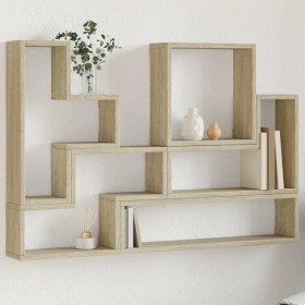 Sonoma oak engineered wood wall shelf 96x12x64 cm by vidaXL, Shelves and shelves - Ref: Foro24-840802, Price: 53,65 €, Discou...