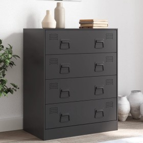 Black steel sideboard 67x39x83 cm by vidaXL, Sideboards - Ref: Foro24-841679, Price: 171,08 €, Discount: %