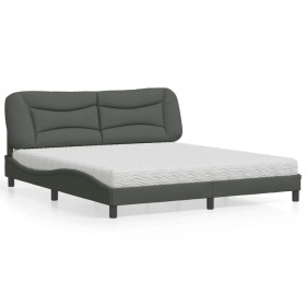 Cama con colchón de tela gris oscuro 180x200 cm de vidaXL, Camas y somieres - Ref: Foro24-3208549, Precio: 452,07 €, Descuent...