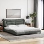 Bett mit dunkelgrauer Stoffmatratze 180x200 cm von vidaXL, Betten und Lattenroste - Ref: Foro24-3208549, Preis: 462,26 €, Rab...