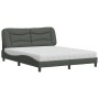 Cama con colchón de tela gris oscuro 160x200 cm de vidaXL, Camas y somieres - Ref: Foro24-3208542, Precio: 465,84 €, Descuent...