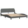 Cama con colchón de tela gris oscuro 160x200 cm de vidaXL, Camas y somieres - Ref: Foro24-3208542, Precio: 465,84 €, Descuent...