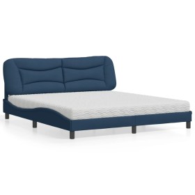 Cama con colchón de tela azul 180x200 cm de vidaXL, Camas y somieres - Ref: Foro24-3208554, Precio: 474,05 €, Descuento: %