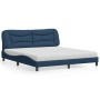 Bed with blue fabric mattress 180x200 cm by vidaXL, Beds and slatted bases - Ref: Foro24-3208554, Price: 474,05 €, Discount: %