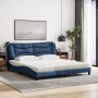 Bed with blue fabric mattress 180x200 cm by vidaXL, Beds and slatted bases - Ref: Foro24-3208554, Price: 474,05 €, Discount: %