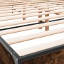 Engineered wood bed frame metal smoked oak 140x200cm by vidaXL, Beds and slatted bases - Ref: Foro24-3279999, Price: 161,99 €...