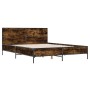 Estructura cama madera ingeniería metal roble ahumado 150x200cm de vidaXL, Camas y somieres - Ref: Foro24-3280004, Precio: 16...