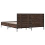 Oak brown metal engineered wood bed frame 150x200 cm by vidaXL, Beds and slatted bases - Ref: Foro24-3280006, Price: 169,99 €...