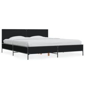 Estructura de cama madera de ingeniería y metal negro 180x200cm de vidaXL, Camas y somieres - Ref: Foro24-3280012, Precio: 17...