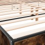 Engineered wood bed frame metal smoked oak 200x200cm by vidaXL, Beds and slatted bases - Ref: Foro24-3280019, Price: 179,32 €...