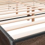 Engineered wood bed frame oak brown metal 135x190 cm by vidaXL, Beds and slatted bases - Ref: Foro24-3280031, Price: 162,53 €...