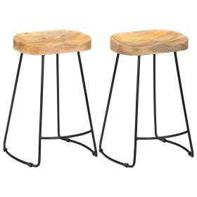 Gavin kitchen stools, 2 units, solid mango wood. by vidaXL, Kitchen stools - Ref: Foro24-247837, Price: 122,67 €, Discount: %