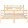 Estructura de cama de matrimonio con cabecero madera maciza de vidaXL, Camas y somieres - Ref: Foro24-3194411, Precio: 123,09...