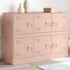 Pink steel sideboard 99x39x73 cm by vidaXL, Sideboards - Ref: Foro24-841794, Price: 188,99 €, Discount: %