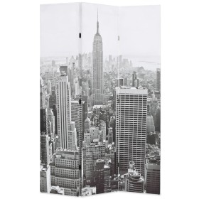 Biombo divisor plegable 120x170 cm Nueva York blanco y negro de vidaXL, Divisores de ambientes - Ref: Foro24-245857, Precio: ...