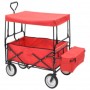 Carrito de mano plegable de acero con capota rojo de vidaXL, Carretillas de carga - Ref: Foro24-147589, Precio: 94,38 €, Desc...