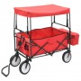 Carrito de mano plegable de acero con capota rojo de vidaXL, Carretillas de carga - Ref: Foro24-147589, Precio: 94,38 €, Desc...