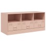 Mueble para TV de acero rosa 99x39x44 cm de vidaXL, Muebles TV - Ref: Foro24-841734, Precio: 128,76 €, Descuento: %