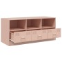 Mueble para TV de acero rosa 99x39x44 cm de vidaXL, Muebles TV - Ref: Foro24-841734, Precio: 128,76 €, Descuento: %