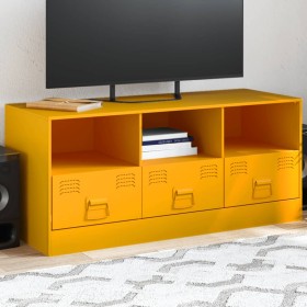 Mueble para TV de acero amarillo mostaza 99x39x44 cm de vidaXL, Muebles TV - Ref: Foro24-841736, Precio: 128,99 €, Descuento: %