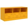 Mueble para TV de acero amarillo mostaza 99x39x44 cm de vidaXL, Muebles TV - Ref: Foro24-841736, Precio: 128,76 €, Descuento: %