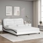 Bed with black and white synthetic leather mattress 160x200 cm by vidaXL, Beds and slatted bases - Ref: Foro24-3208737, Price...