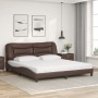 Cama con colchón cuero sintético marrón 180x200 cm de vidaXL, Camas y somieres - Ref: Foro24-3208740, Precio: 498,71 €, Descu...