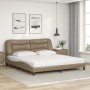 Bed with cappuccino synthetic leather mattress 180x200 cm by vidaXL, Beds and slatted bases - Ref: Foro24-3208742, Price: 498...