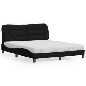 Cama con colchón de tela negro 160x200 cm de vidaXL, Camas y somieres - Ref: Foro24-3208543, Precio: 444,99 €, Descuento: %