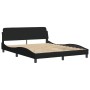 Cama con colchón de tela negro 160x200 cm de vidaXL, Camas y somieres - Ref: Foro24-3208543, Precio: 514,54 €, Descuento: %