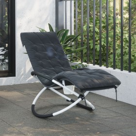 Tumbona geométrica con cojín acero negro y gris de vidaXL, Tumbonas - Ref: Foro24-3213545, Precio: 117,99 €, Descuento: %