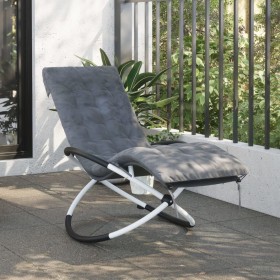 Tumbona geométrica con cojín acero negro y gris de vidaXL, Tumbonas - Ref: Foro24-3213547, Precio: 121,99 €, Descuento: %