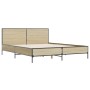 Estructura cama madera ingeniería metal roble Sonoma 140x200 cm de vidaXL, Camas y somieres - Ref: Foro24-3279998, Precio: 16...