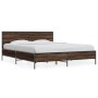 Estructura cama madera ingeniería metal marrón roble 160x200 cm de vidaXL, Camas y somieres - Ref: Foro24-3280011, Precio: 17...