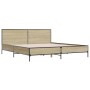 Estructura cama madera ingeniería metal roble Sonoma 200x200 cm de vidaXL, Camas y somieres - Ref: Foro24-3280018, Precio: 17...