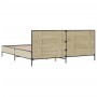 Estructura cama madera ingeniería metal roble Sonoma 200x200 cm de vidaXL, Camas y somieres - Ref: Foro24-3280018, Precio: 17...