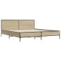 Estructura cama madera ingeniería metal roble Sonoma 180x200 cm de vidaXL, Camas y somieres - Ref: Foro24-3280013, Precio: 17...