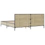 Estructura cama madera ingeniería metal roble Sonoma 180x200 cm de vidaXL, Camas y somieres - Ref: Foro24-3280013, Precio: 17...