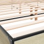 Sonoma oak metal engineered wood bed frame 180x200 cm by vidaXL, Beds and slatted bases - Ref: Foro24-3280013, Price: 172,99 ...