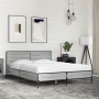 Sonoma gray metal engineered wood bed frame 135x190 cm by vidaXL, Beds and slatted bases - Ref: Foro24-3280030, Price: 162,53...