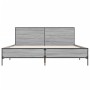 Estructura cama madera ingeniería metal gris Sonoma 135x190 cm de vidaXL, Camas y somieres - Ref: Foro24-3280030, Precio: 162...