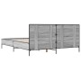 Estructura cama madera ingeniería metal gris Sonoma 135x190 cm de vidaXL, Camas y somieres - Ref: Foro24-3280030, Precio: 162...