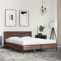 Engineered wood bed frame oak brown metal 120x190 cm by vidaXL, Beds and slatted bases - Ref: Foro24-3280026, Price: 156,21 €...