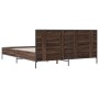 Estructura cama madera ingeniería metal marrón roble 120x190 cm de vidaXL, Camas y somieres - Ref: Foro24-3280026, Precio: 15...